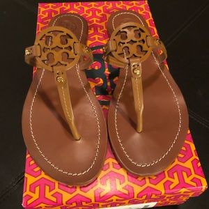 NWT Tory Burch Mini Miller Leather Royal Tan 6.5